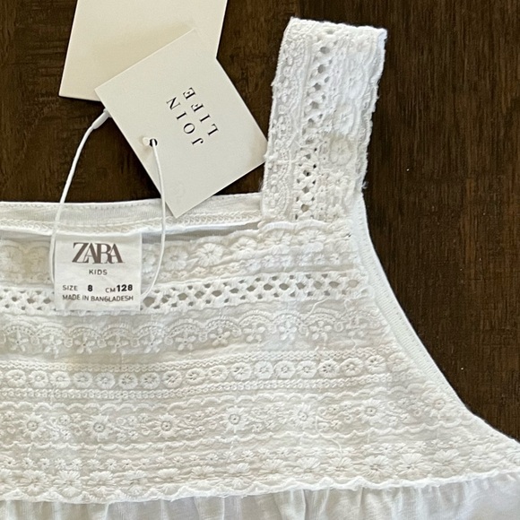 Zara Girls White Sleeveless Crochet Boho Coastal Tank Top Size 8 - Picture 10 of 10